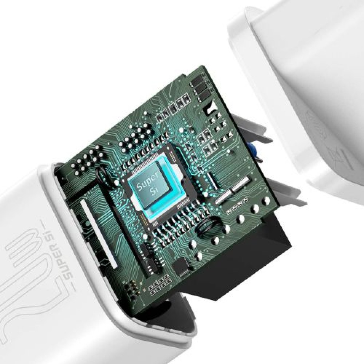Σετ φορτιστή ταξιδίου Baseus Super Si 1C PD Γρήγορος φορτιστής 20W EU White (CCSUP-B02)