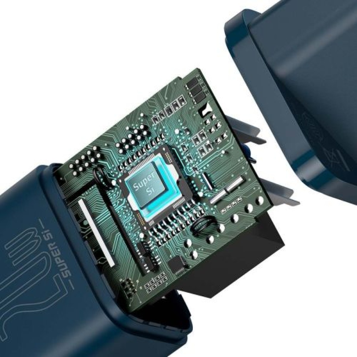 Σετ φορτιστή ταξιδίου Baseus Super Si 1C PD Γρήγορος φορτιστής 20W Blue EU (CCSUP-B03)