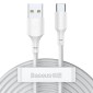 Καλώδιο Baseus Type-C Simple Wisdom (2 τμχ/σετ), 5A, 1,5 m, λευκό (TZCATZJ-02)