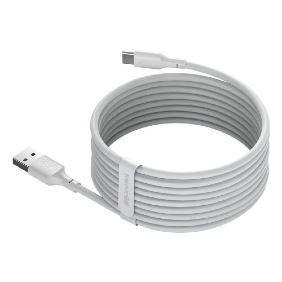Καλώδιο Baseus Type-C Simple Wisdom (2 τμχ/σετ), 5A, 1,5 m, λευκό (TZCATZJ-02)