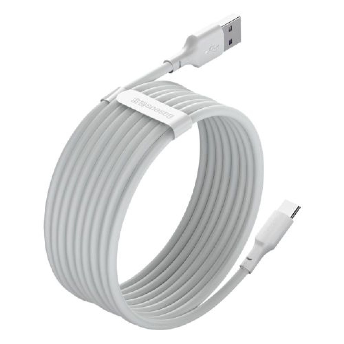 Καλώδιο Baseus Type-C Simple Wisdom (2 τμχ/σετ), 5A, 1,5 m, λευκό (TZCATZJ-02)