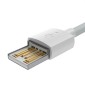 Καλώδιο Baseus Lightning Simple Wisdom (2 τμχ/σετ) 2,4A 1,5 m Λευκό (TZCALZJ-02)