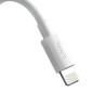 Καλώδιο Baseus Lightning Simple Wisdom (2 τμχ/σετ) 2,4A 1,5 m Λευκό (TZCALZJ-02)