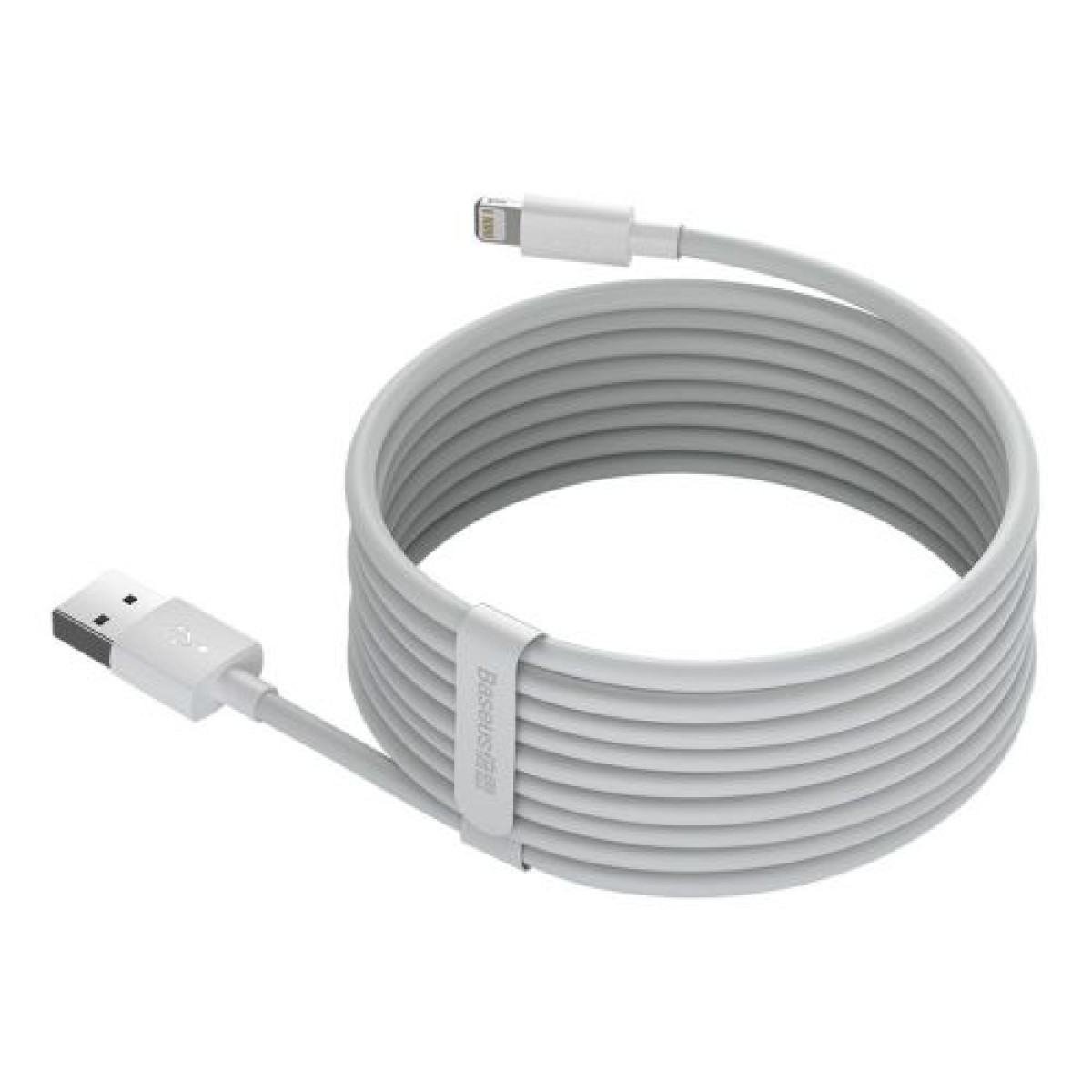 Καλώδιο Baseus Lightning Simple Wisdom (2 τμχ/σετ) 2,4A 1,5 m Λευκό (TZCALZJ-02)