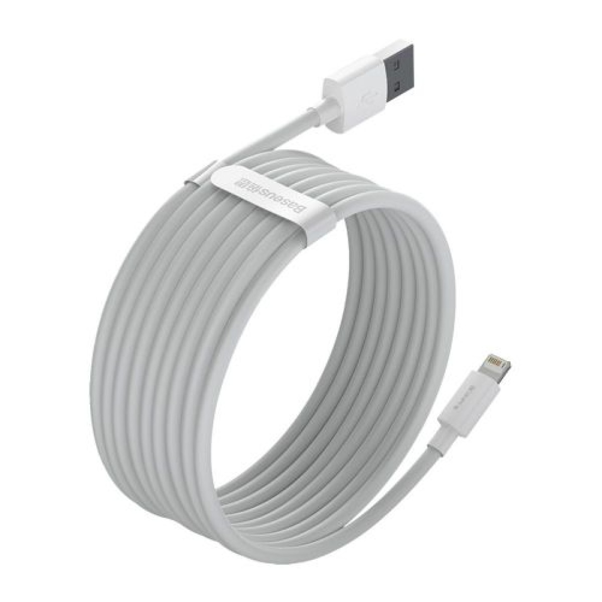 Καλώδιο Baseus Lightning Simple Wisdom (2 τμχ/σετ) 2,4A 1,5 m Λευκό (TZCALZJ-02)