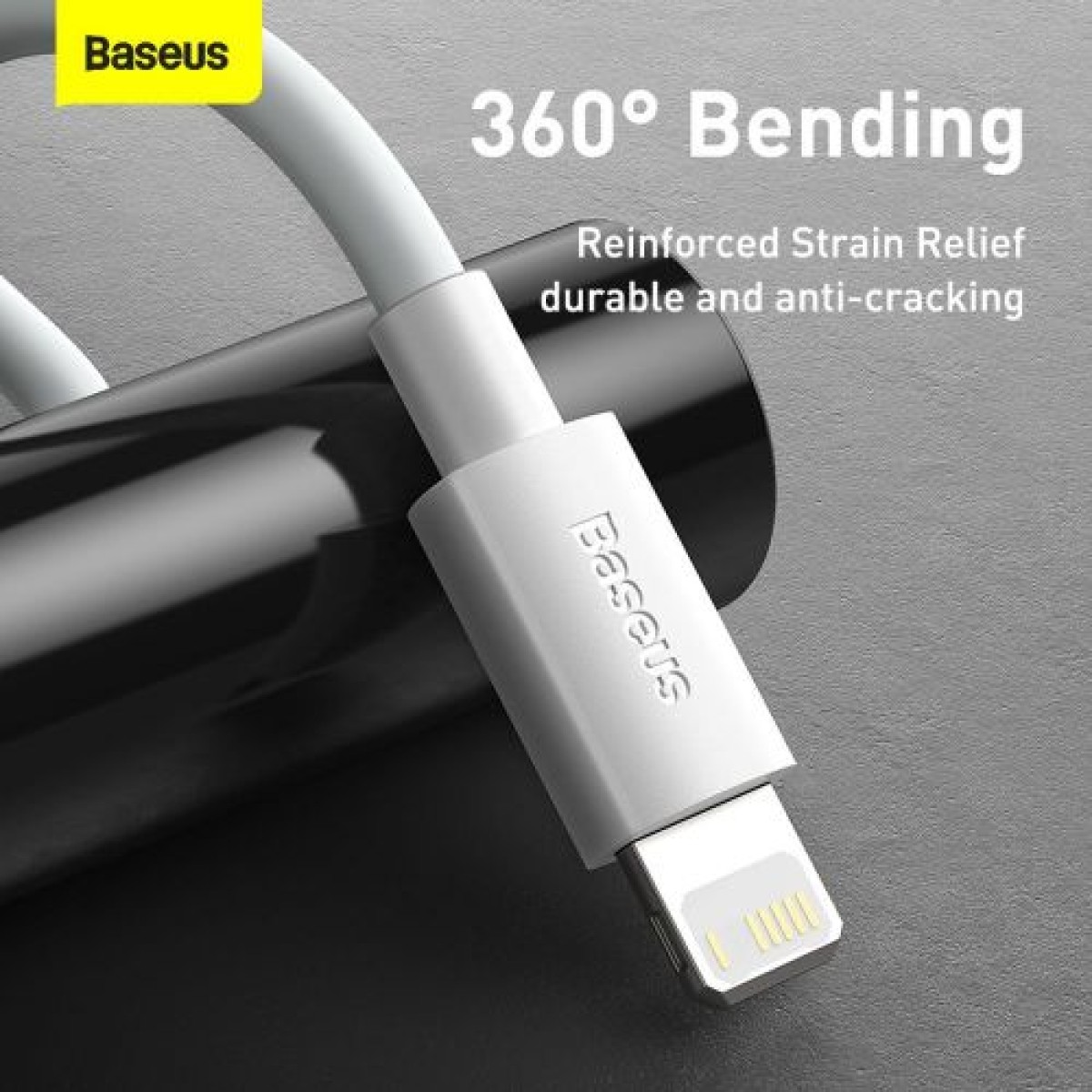 Καλώδιο Baseus Lightning Simple Wisdom (2 τμχ/σετ) 2,4A 1,5 m Λευκό (TZCALZJ-02)