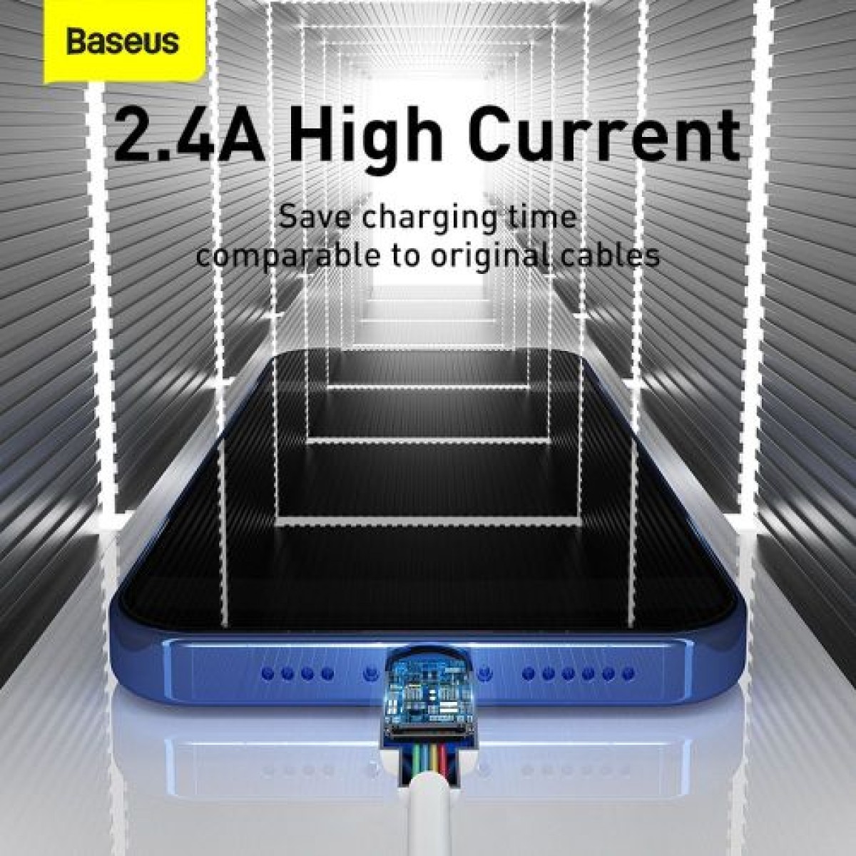 Καλώδιο Baseus Lightning Simple Wisdom (2 τμχ/σετ) 2,4A 1,5 m Λευκό (TZCALZJ-02)