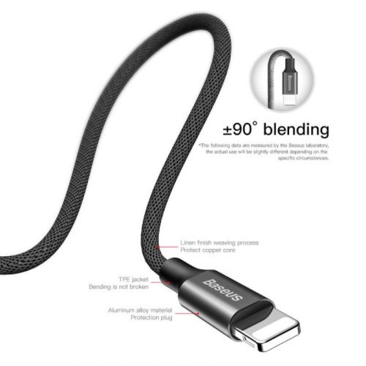 Baseus Lightning Yiven Apple Cable 2A 1,8m Μαύρο (CALYW-A01)