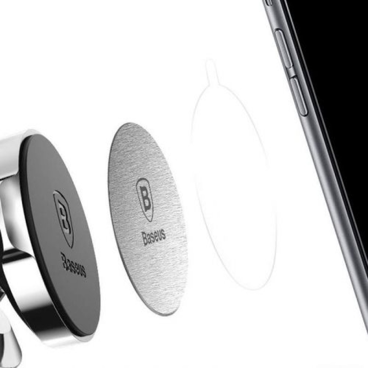 Baseus Car Mount Magnet Σιδερένια Στολή για θήκες Ασημί (ACDR-A0S)