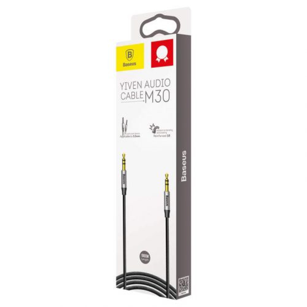 Καλώδιο Baseus Audio Yiven M30 1M Ασημί/Μαύρο (CAM30-BS1)
