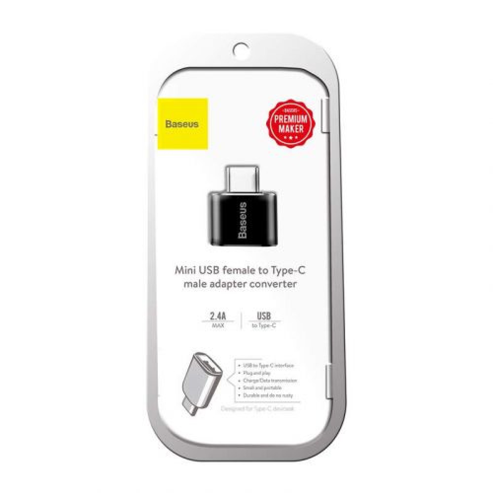 Μετατροπέας Baseus USB Female σε Type-C Male Black (CATOTG-01)