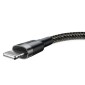 Baseus Lightning Cafule Cable 2.4A 0.5m Γκρι + Μαύρο (CALKLF-AG1)