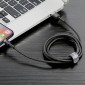 Baseus Lightning Cafule Cable 2.4A 0.5m Γκρι + Μαύρο (CALKLF-AG1)
