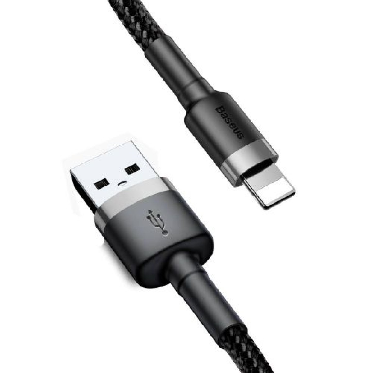 Baseus Lightning Cafule Cable 2.4A 0.5m Γκρι + Μαύρο (CALKLF-AG1)