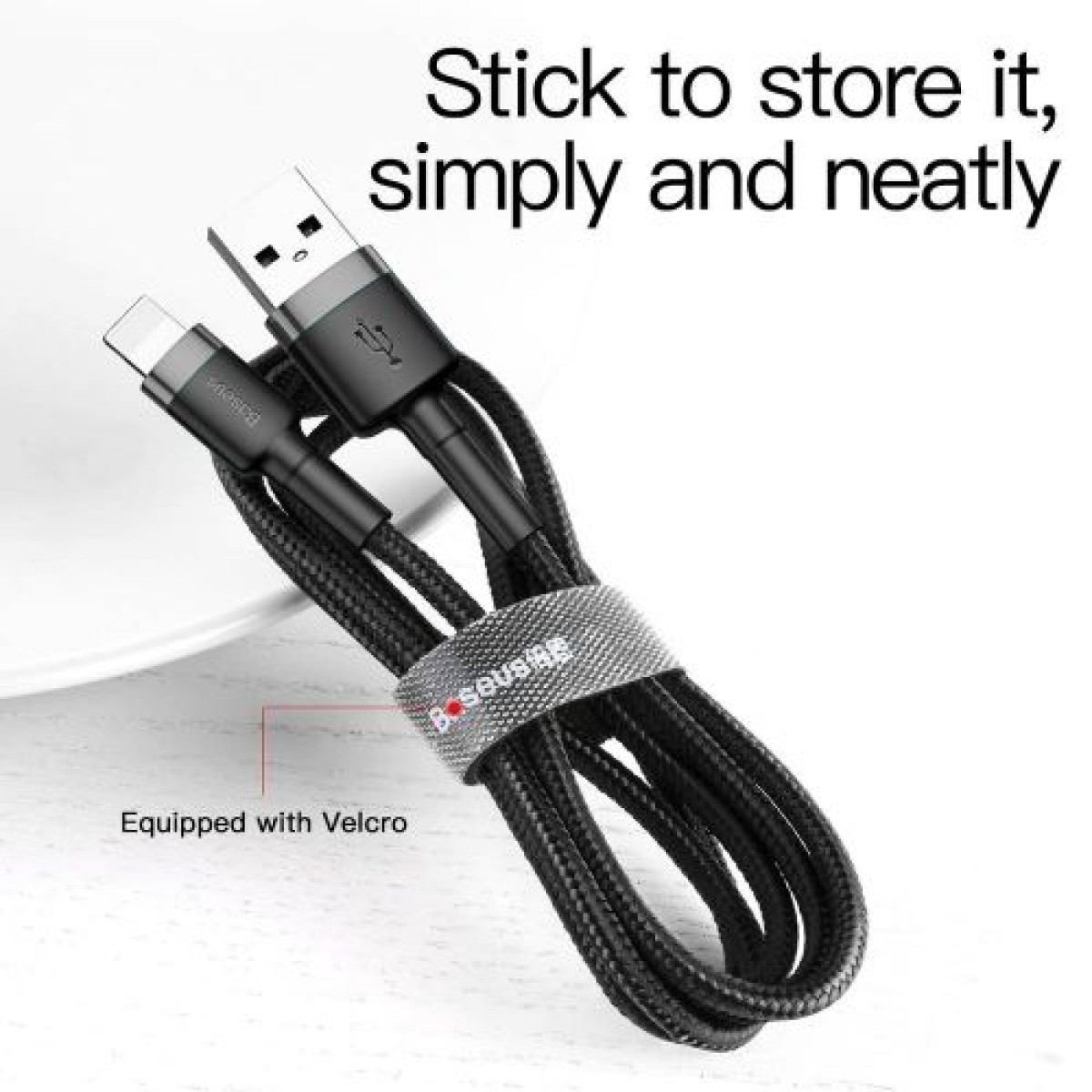 Baseus Lightning Cafule Cable 2.4A 0.5m Γκρι + Μαύρο (CALKLF-AG1)