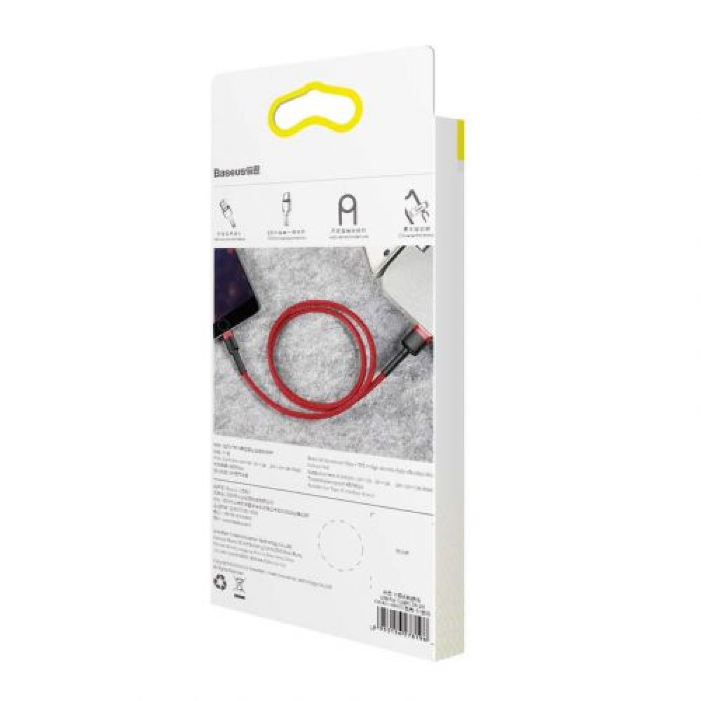 Baseus Lightning Cafule Cable 2.4A 1m Κόκκινο + Κόκκινο (CALKLF-B09)