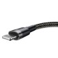 Baseus Lightning Cafule Cable 2.4A 1m Γκρι + Μαύρο (CALKLF-BG1)