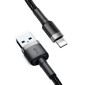 Baseus Lightning Cafule Cable 2.4A 1m Γκρι + Μαύρο (CALKLF-BG1)