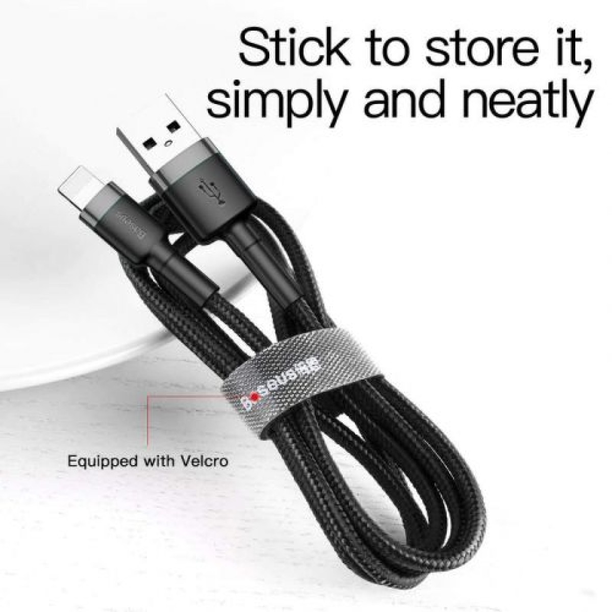 Baseus Lightning Cafule Cable 1.5A 2m Γκρι + Μαύρο (CALKLF-CG1)