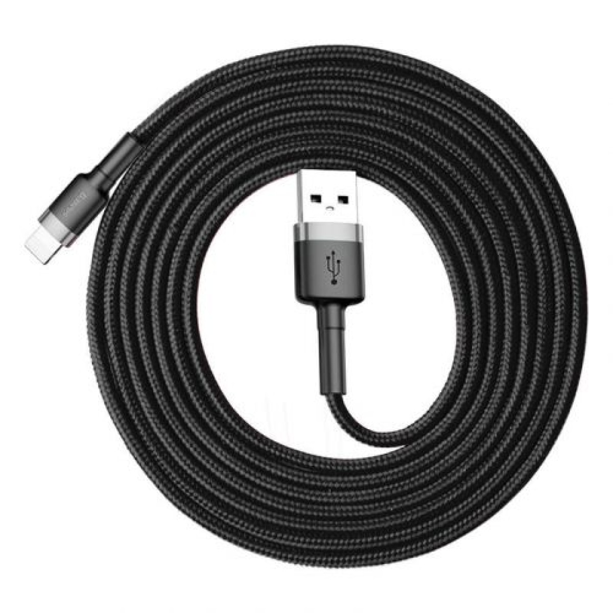 Baseus Lightning Cafule Cable 1.5A 2m Γκρι + Μαύρο (CALKLF-CG1)