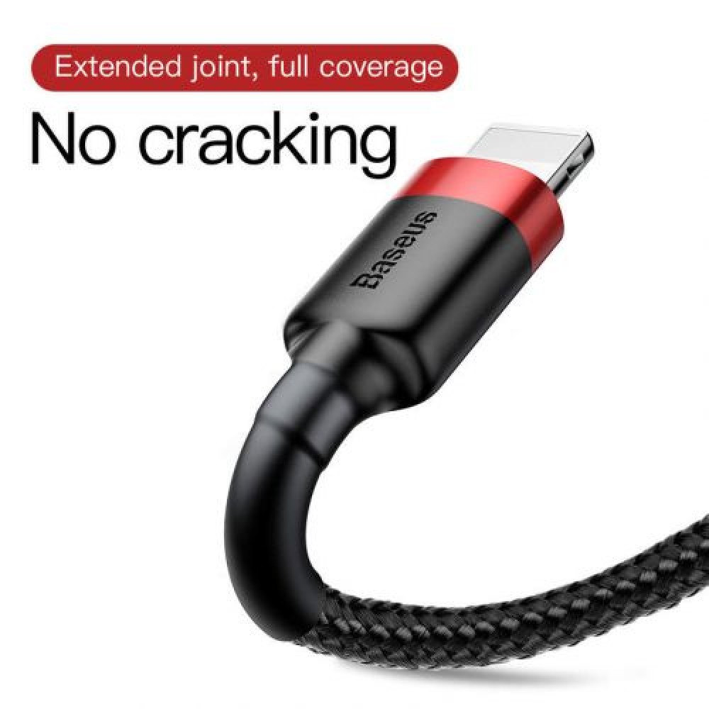 Baseus Lightning Cafule Cable 1.5A 2m Κόκκινο + Μαύρο (CALKLF-C19)