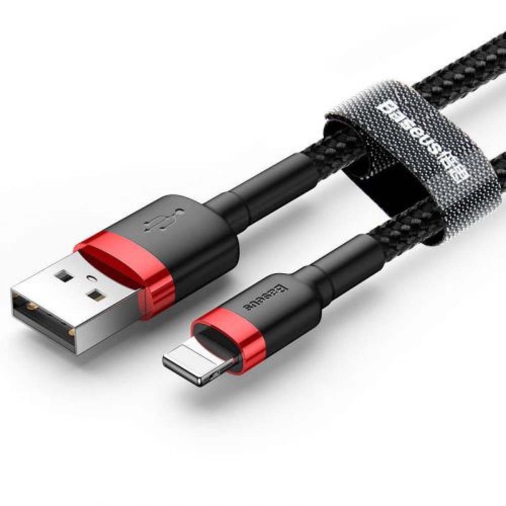 Baseus Lightning Cafule Cable 1.5A 2m Κόκκινο + Μαύρο (CALKLF-C19)
