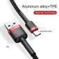 Baseus Type-C Cafule Cable 3A 1m Κόκκινο + Μαύρο (CATKLF-B91)