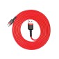 Καλώδιο Baseus Type-C Cafule, 2A, 2m, Κόκκινο + Κόκκινο (CATKLF-C09)