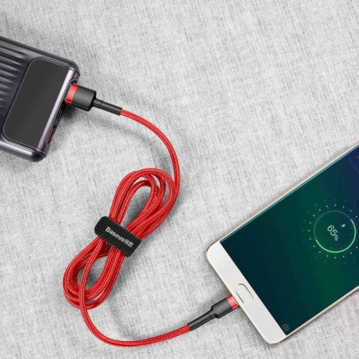 Baseus Micro USB Cafule Cable 2.4A 1m Κόκκινο + Κόκκινο (CAMKLF-B09)