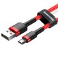 Baseus Micro USB Cafule Cable 2.4A 1m Κόκκινο + Κόκκινο (CAMKLF-B09)