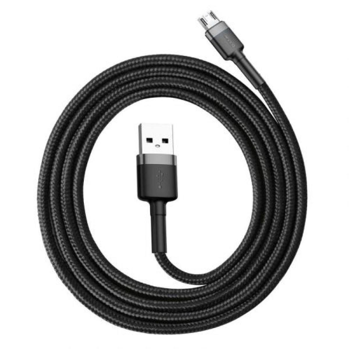 Baseus Micro USB Cafule Cable 2.4A 1m Γκρι + Μαύρο (CAMKLF-BG1)