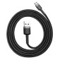 Baseus Micro USB Cafule Cable 2.4A 1m Γκρι + Μαύρο (CAMKLF-BG1)