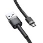 Baseus Micro USB Cafule Cable 2.4A 1m Γκρι + Μαύρο (CAMKLF-BG1)