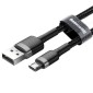 Baseus Micro USB Cafule Cable 2.4A 1m Γκρι + Μαύρο (CAMKLF-BG1)