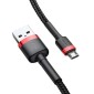 Baseus Micro USB Cafule Cable 2.4A 1m Κόκκινο + Μαύρο (CAMKLF-B91)
