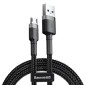 Baseus Micro USB Cafule Cable 1.5A 2m Γκρι + Μαύρο (CAMKLF-CG1)