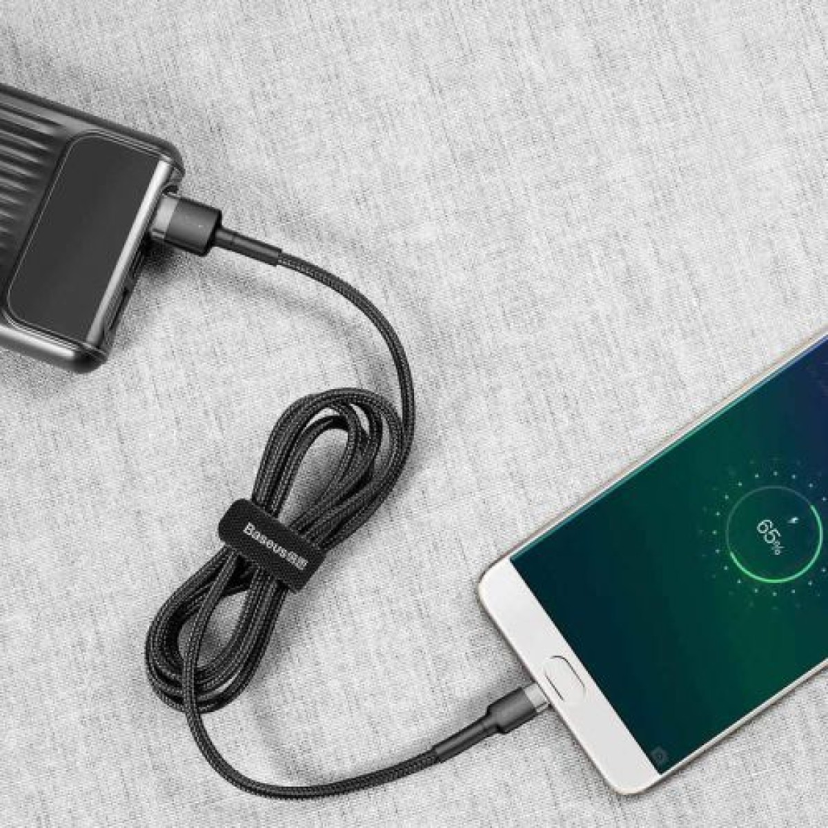Baseus Micro USB Cafule Cable 1.5A 2m Γκρι + Μαύρο (CAMKLF-CG1)