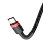 Baseus Type-C - Καλώδιο Type-C Cafule PD 2.0, 60W, Φόρτιση φλας (20V 3A), 1m, Κόκκινο/Μαύρο (CATKLF-G91)