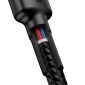 Baseus Type-C - Καλώδιο Type-C Cafule PD 2.0, 60W, Φόρτιση φλας (20V 3A), 1m, Κόκκινο/Μαύρο (CATKLF-G91)