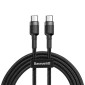Baseus Type-C - Type-C Cafule Cable PD 2.0 60W, 3A, 2m, Black/Gre (CATKLF-HG1)