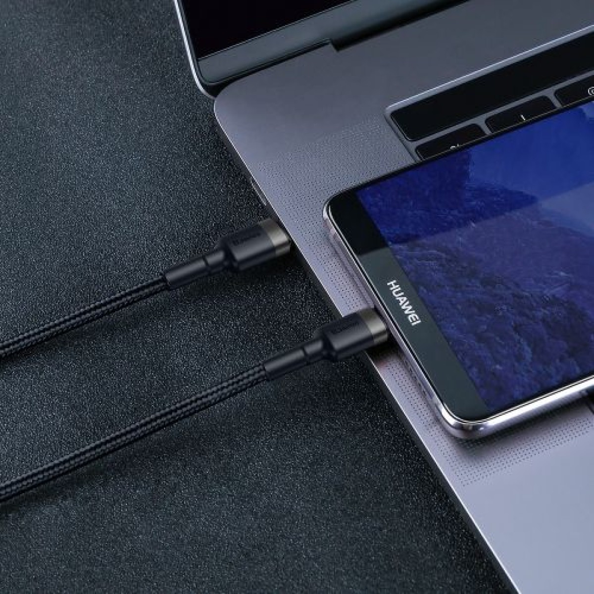 Baseus Type-C - Type-C Cafule Cable PD 2.0 60W, 3A, 2m, Black/Gre (CATKLF-HG1)