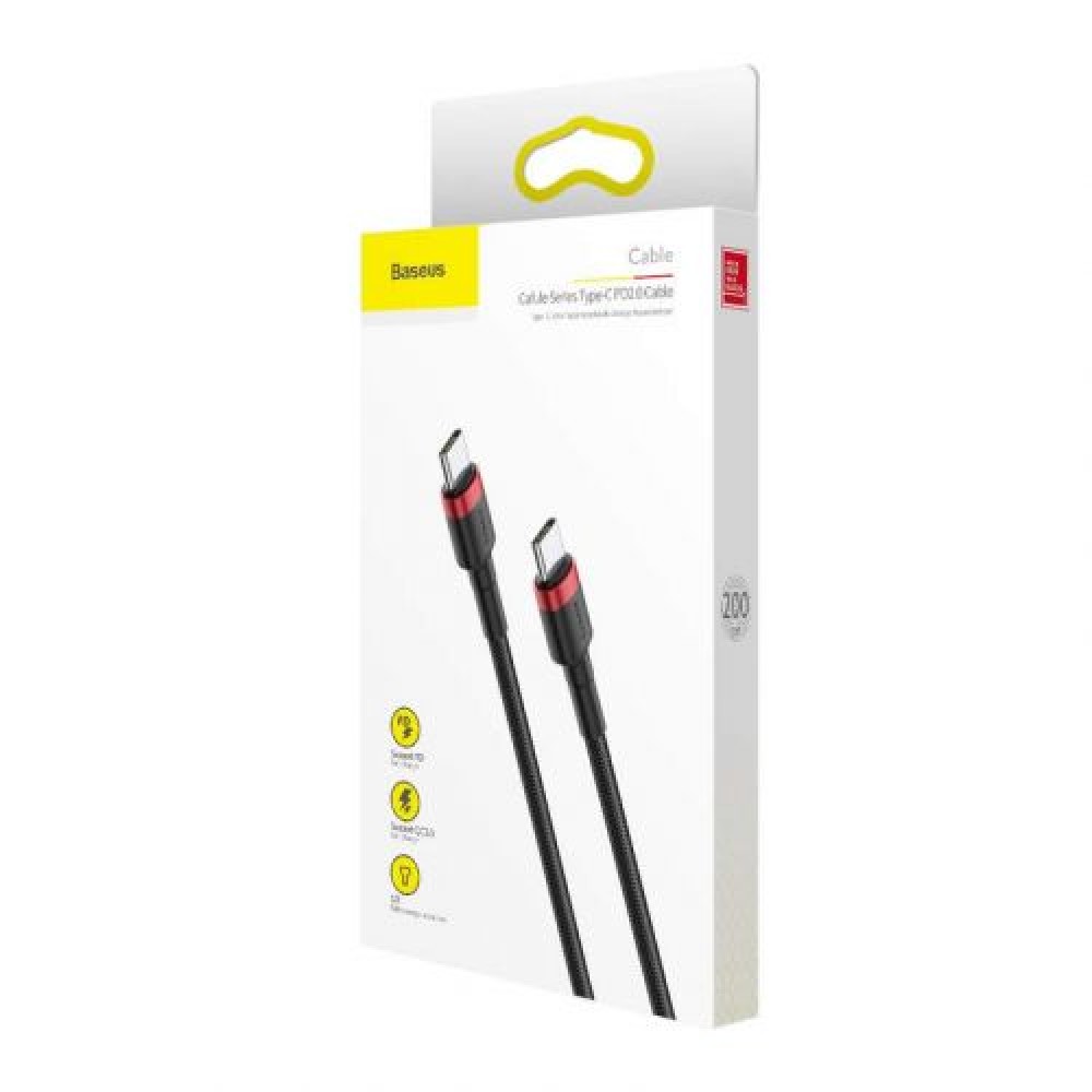 Baseus Type-C - Καλώδιο Type-C Cafule PD2.0 60W Flash φόρτιση (20V 3A) 1m Μαύρο/Γκρι (CATKLF-H91)