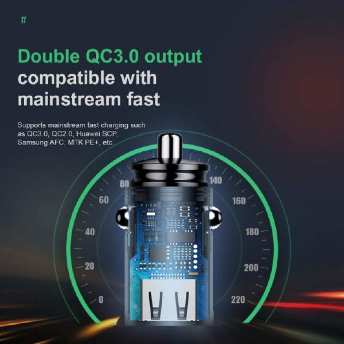 Baseus Car Charger Circular Plastic A+A Dual Quick Charge 3.0 30W Μαύρο (CCALL-YD01)