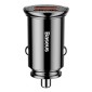 Baseus Car Charger Circular Plastic A+A Dual Quick Charge 3.0 30W Μαύρο (CCALL-YD01)