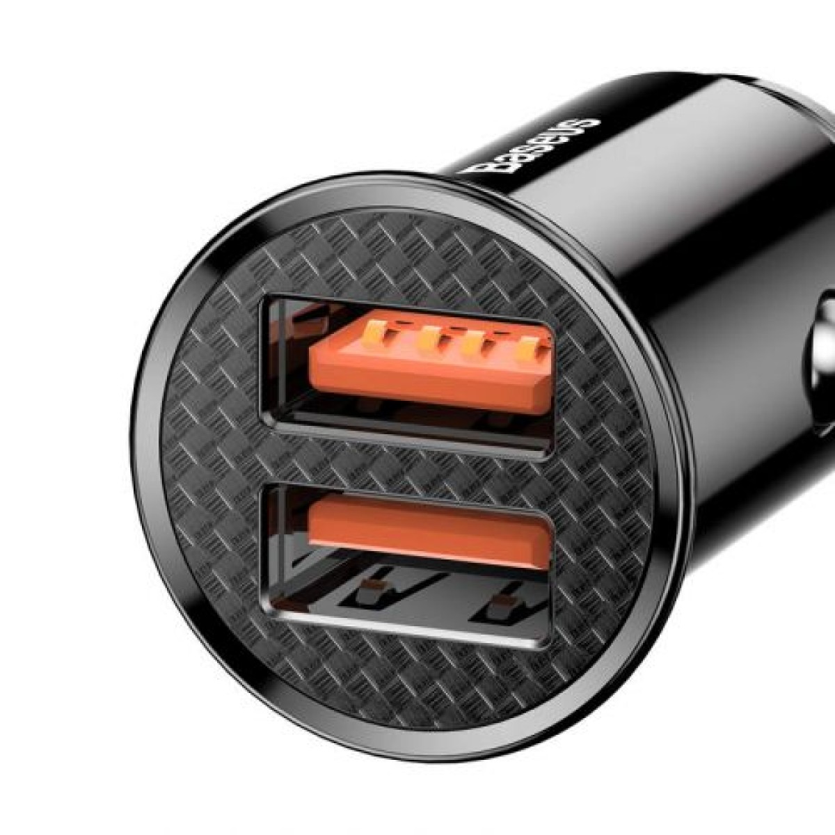 Baseus Car Charger Circular Plastic A+A Dual Quick Charge 3.0 30W Μαύρο (CCALL-YD01)