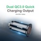 Baseus Car Charger Circular Plastic A+A Dual Quick Charge 3.0 30W Μαύρο (CCALL-YD01)