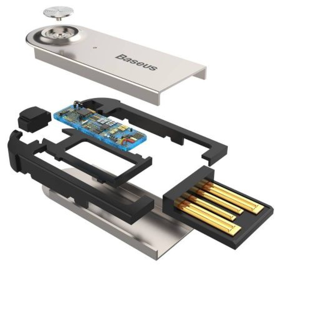 Baseus Converter BA01 USB + Ασύρματος προσαρμογέας σε βύσμα 3,5 mm, μαύρο καλώδιο (CABA01-01)