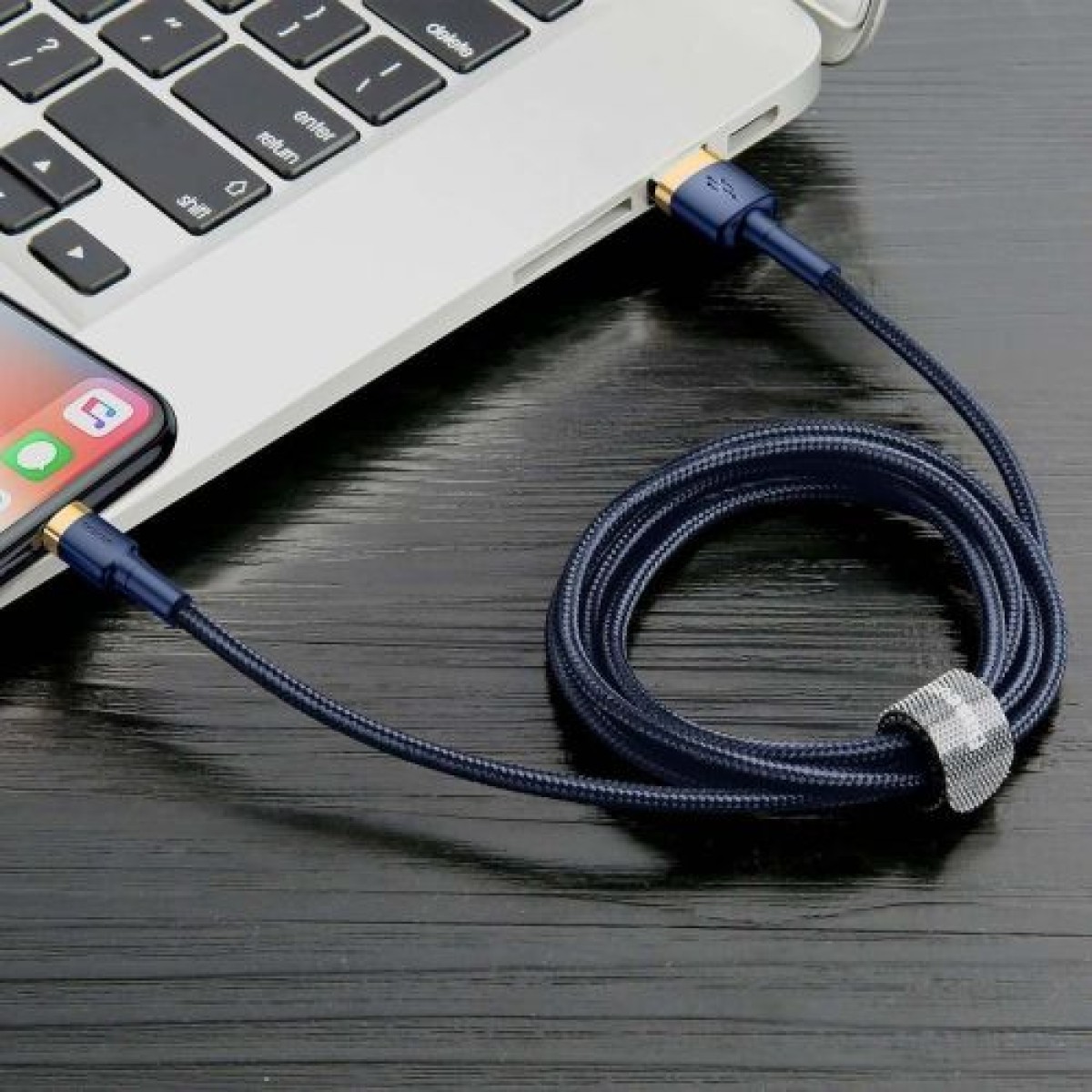 Καλώδιο Baseus Lightning Cafule QC 3.0, 1.5A, 2m Μπλε (CALKLF-CV3)