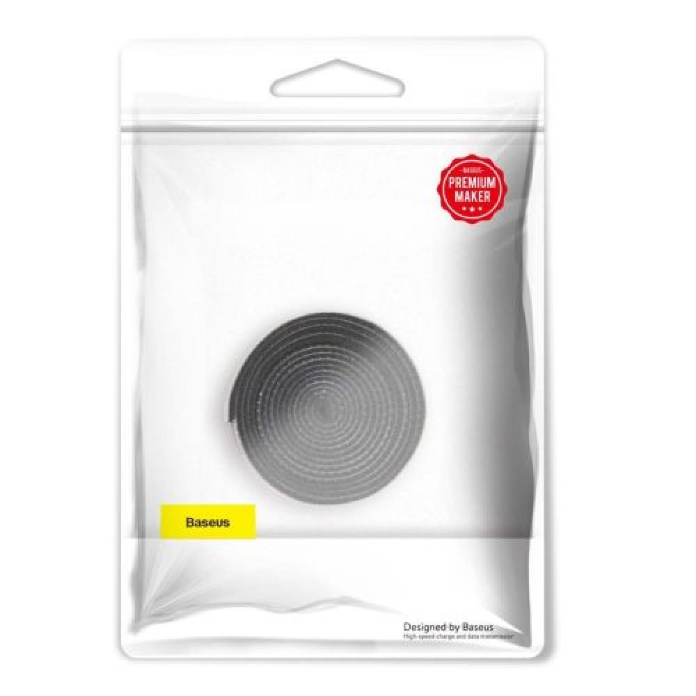 Baseus Tool Rainbow Circle Hook and Loop Straps / Velcro ταινία οργάνωσης καλωδίου velcro 1m Μαύρο (ACMGT-E01)