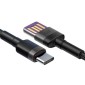 Baseus Type-C Cafule SuperCharge 40W PD 3.0, QC 3.0, 40W, 1m Γκρι/Μαύρο (CATKLF-PG1)